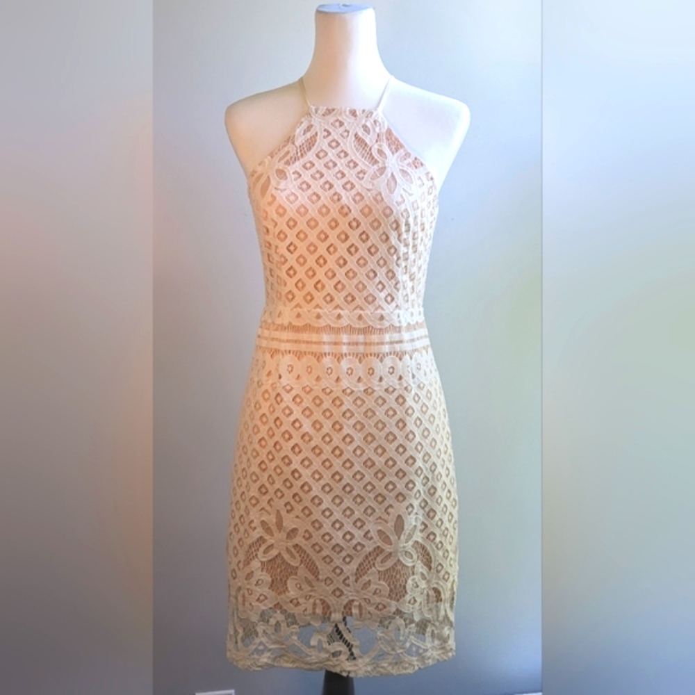 Lulu's Ivory "Steal a Kiss" Lace Dress  size M